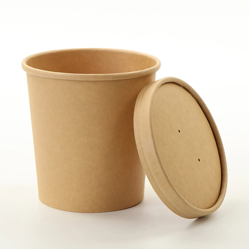 Disposable Eco-Friendly Paper Soup Cup/Soup Bowl/Food Packaging Container with Paper Lid