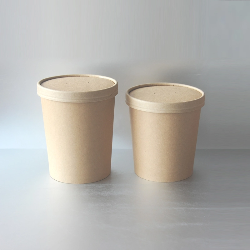 Disposable Eco-Friendly Paper Soup Cup/Soup Bowl/Food Packaging Container with Paper Lid